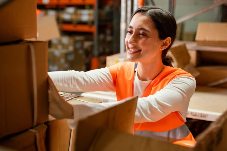 girl working in storage