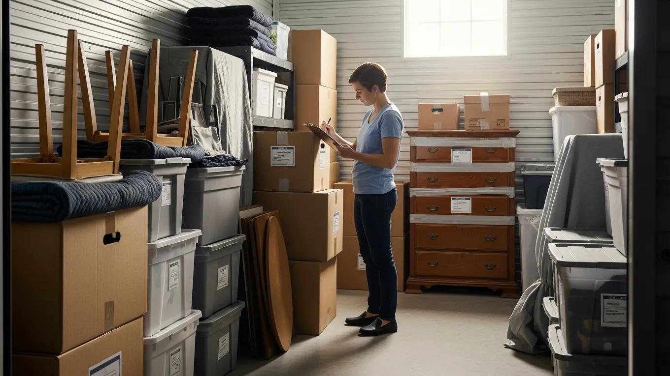 Person maintaining organization in a storage unit